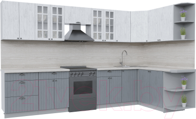 Готовая кухня Интерлиния Берес 1.7x3.4 правая - фото