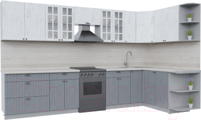 Готовая кухня Интерлиния Берес 1.7x3.5 правая - фото