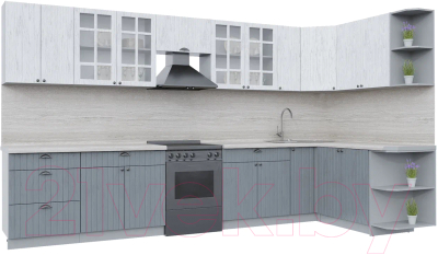 Готовая кухня Интерлиния Берес 1.7x3.7 правая - фото