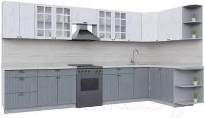 Готовая кухня Интерлиния Берес 1.7x3.8 правая - фото