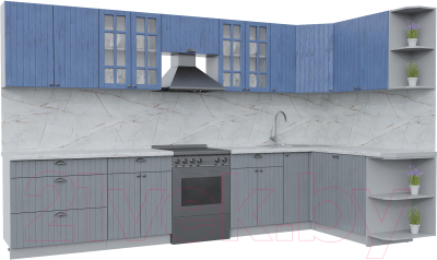 Готовая кухня Интерлиния Берес 1.7x3.5 правая - фото