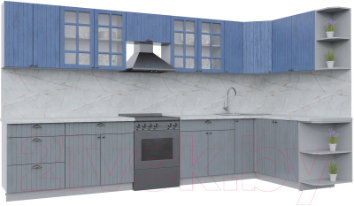 Готовая кухня Интерлиния Берес 1.7x3.7 правая - фото