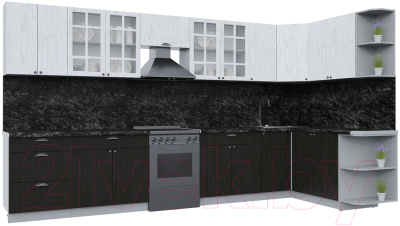 Готовая кухня Интерлиния Берес 1.7x3.8 правая - фото