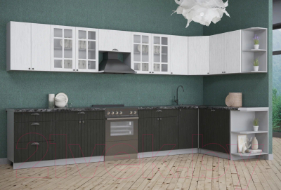 Готовая кухня Интерлиния Берес 1.7x3.8 правая