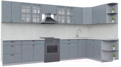 Готовая кухня Интерлиния Берес 1.7x3.8 правая - фото