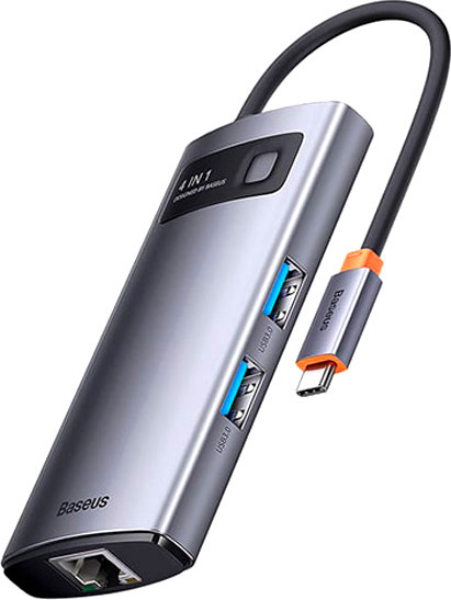 USB-хаб Baseus Metal Gleam 4в1 / WKWG070113 - фото