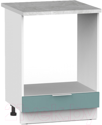 Шкаф под духовку Интермебель Микс Топ ШСРГ 850-33-600 (сумеречный голубой/мрамор лацио светлый) - фото