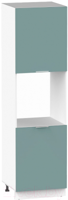 Шкаф-пенал кухонный Интермебель Микс Топ П 2140-4-600 (сумеречный голубой) - фото