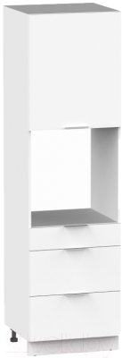 Шкаф-пенал кухонный Интермебель Микс Топ П 2140-6-600 Ш (белый премиум) - фото