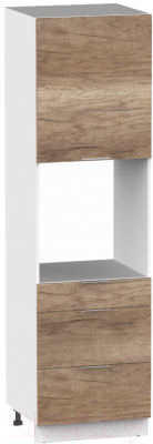 Шкаф-пенал кухонный Интермебель Микс Топ П 2140-6-600 Ш (дуб каньон) - фото