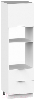 Шкаф-пенал кухонный Интермебель Микс Топ П 2140-8-600 Ш (белый премиум) - фото