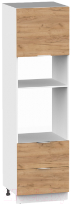 Шкаф-пенал кухонный Интермебель Микс Топ П 2140-8-600 Ш (дуб крафт золотой) - фото