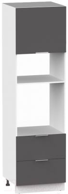 Шкаф-пенал кухонный Интермебель Микс Топ П 2140-8-600 Ш (графит серый) - фото