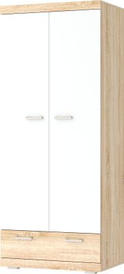 Шкаф Памир Соната ШС-900 (дуб сонома/белый глянец) - фото