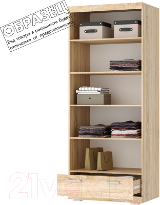 Шкаф Памир Соната ШС-900 (дуб сонома/белый глянец)