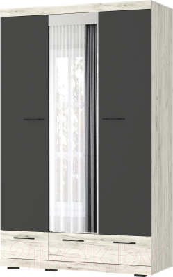 Шкаф Памир Соната ШСЗ-1350 (крафт белый/антрацит) - фото