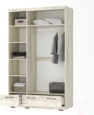 Шкаф Памир Соната ШСЗ-1350 (крафт белый/антрацит)