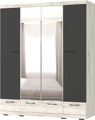 Шкаф Памир Соната ШСЗ-1800 (крафт белый/антрацит) - фото