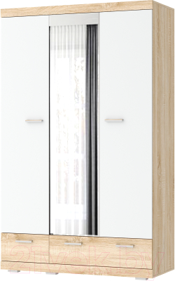 Шкаф Памир Соната ШСЗ-1350 (дуб сонома/белый глянец) - фото