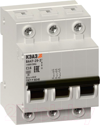 Выключатель автоматический КЭАЗ ВА47-29-3C40-УХЛ3 4.5кА / 318293 - фото