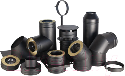 Переходник для дымохода КПД 120/120х200 (черный)