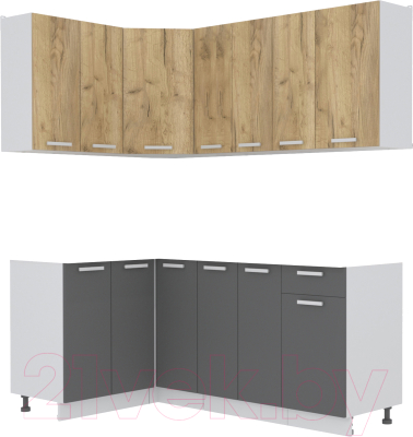 Кухонный гарнитур Интерлиния Мила Лайт 1.2x2.4 без столешницы - фото