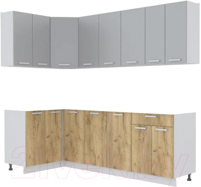 Кухонный гарнитур Интерлиния Мила Лайт 1.2x2.4 без столешницы - фото