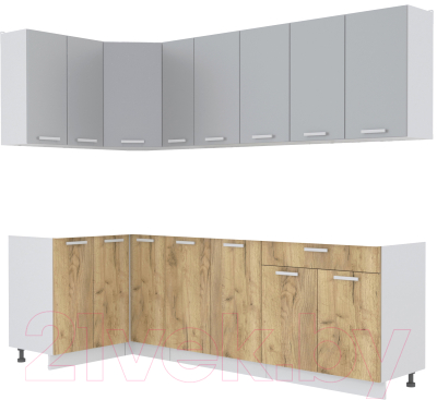 Кухонный гарнитур Интерлиния Мила Лайт 1.2x2.5 без столешницы - фото