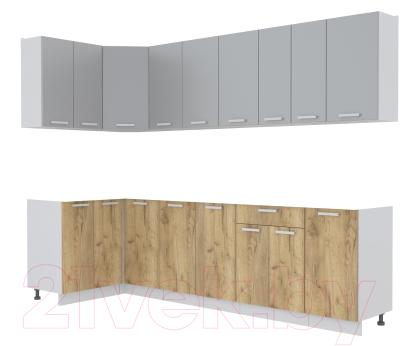 Кухонный гарнитур Интерлиния Мила Лайт 1.2x2.8 без столешницы - фото