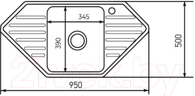 Мойка кухонная Mixline 532313 (с сифоном)