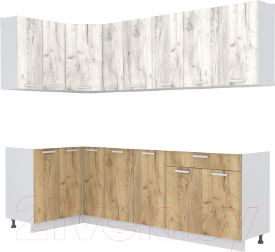 Кухонный гарнитур Интерлиния Мила Лайт 1.2x2.5 без столешницы - фото