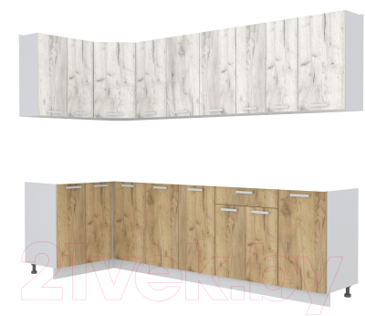 Кухонный гарнитур Интерлиния Мила Лайт 1.2x2.8 без столешницы - фото