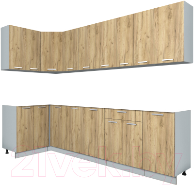 Кухонный гарнитур Интерлиния Мила Лайт 1.2x2.8 без столешницы - фото