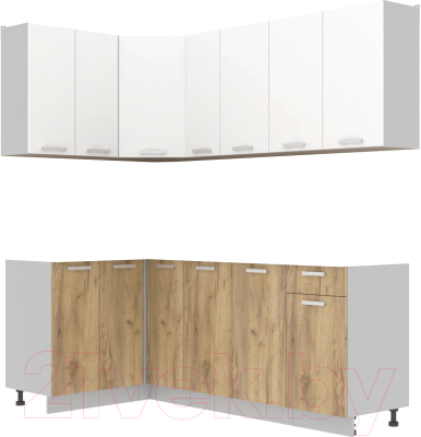 Кухонный гарнитур Интерлиния Мила Лайт 1.2x2.1 без столешницы - фото