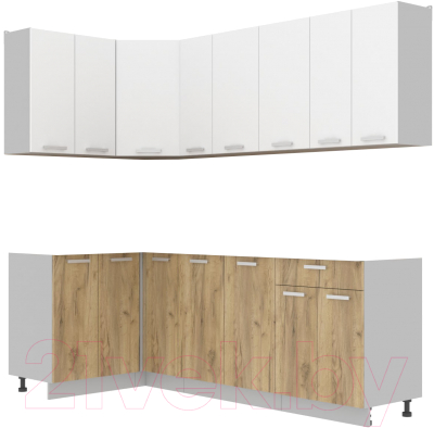 Кухонный гарнитур Интерлиния Мила Лайт 1.2x2.3 без столешницы - фото