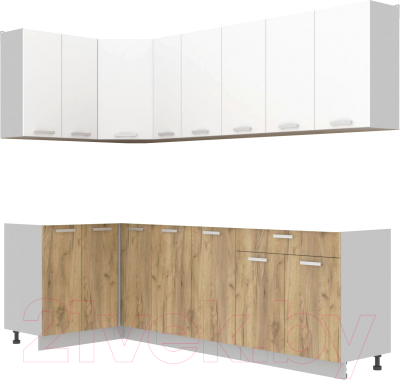 Кухонный гарнитур Интерлиния Мила Лайт 1.2x2.5 без столешницы - фото