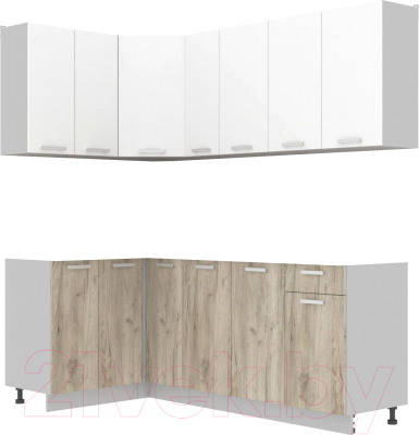 Кухонный гарнитур Интерлиния Мила Лайт 1.2x2.1 без столешницы - фото