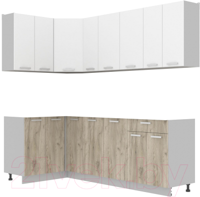 Кухонный гарнитур Интерлиния Мила Лайт 1.2x2.3 без столешницы - фото