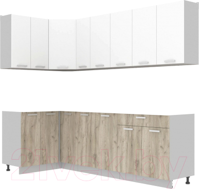 Кухонный гарнитур Интерлиния Мила Лайт 1.2x2.5 без столешницы - фото