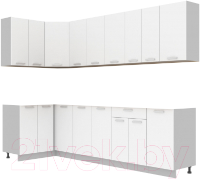 Кухонный гарнитур Интерлиния Мила Лайт 1.2x2.8 без столешницы - фото