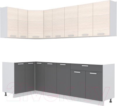 Кухонный гарнитур Интерлиния Мила Лайт 1.2x2.5 без столешницы - фото