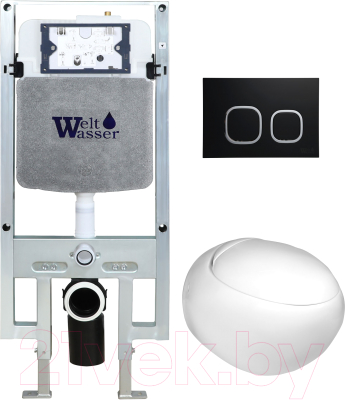 Унитаз подвесной с инсталляцией WeltWasser Amberg 497 ST+Jeckenbach 004 GL-WT+ Amberg RD-BL - фото