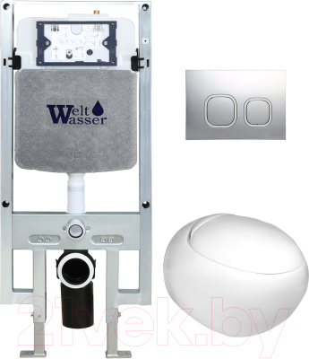 Унитаз подвесной с инсталляцией WeltWasser Amberg 497 ST+Jeckenbach 004 GL-WT+ Amberg RD-CR - фото