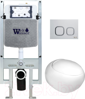 Унитаз подвесной с инсталляцией WeltWasser Amberg 497 ST+Jeckenbach 004 GL-WT+ Amberg RD-MT WT - фото