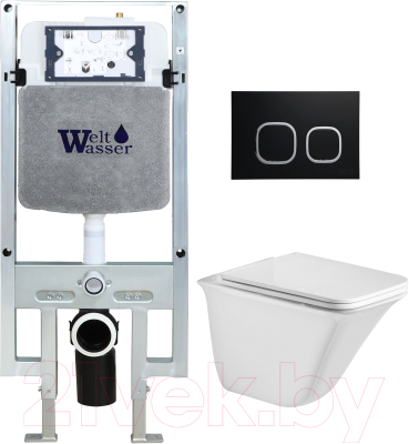 Унитаз подвесной с инсталляцией WeltWasser Amberg 497 ST+Rotbach 004 GL-WT+Amberg RD-BL - фото