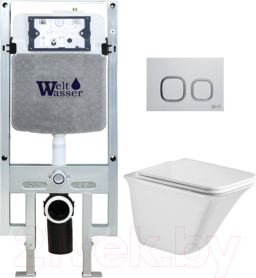 Унитаз подвесной с инсталляцией WeltWasser Amberg 497 ST+Rotbach 004 GL-WT+Amberg RD-WT - фото