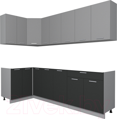 Кухонный гарнитур Интерлиния Мила Лайт 1.2x2.5 без столешницы - фото