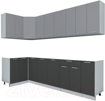 Кухонный гарнитур Интерлиния Мила Лайт 1.2x2.7 без столешницы  - фото