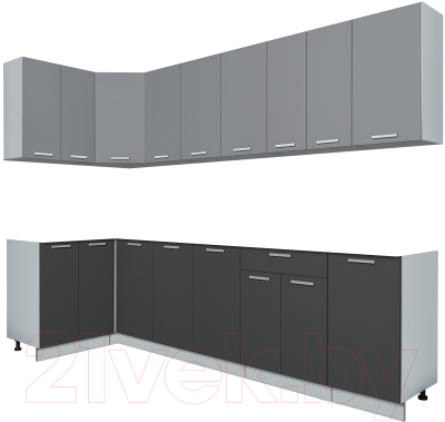 Кухонный гарнитур Интерлиния Мила Лайт 1.2x2.8 без столешницы - фото