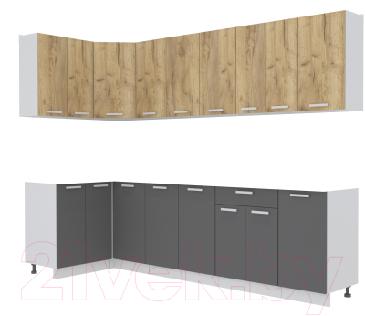 Кухонный гарнитур Интерлиния Мила Лайт 1.2x2.8 без столешницы - фото